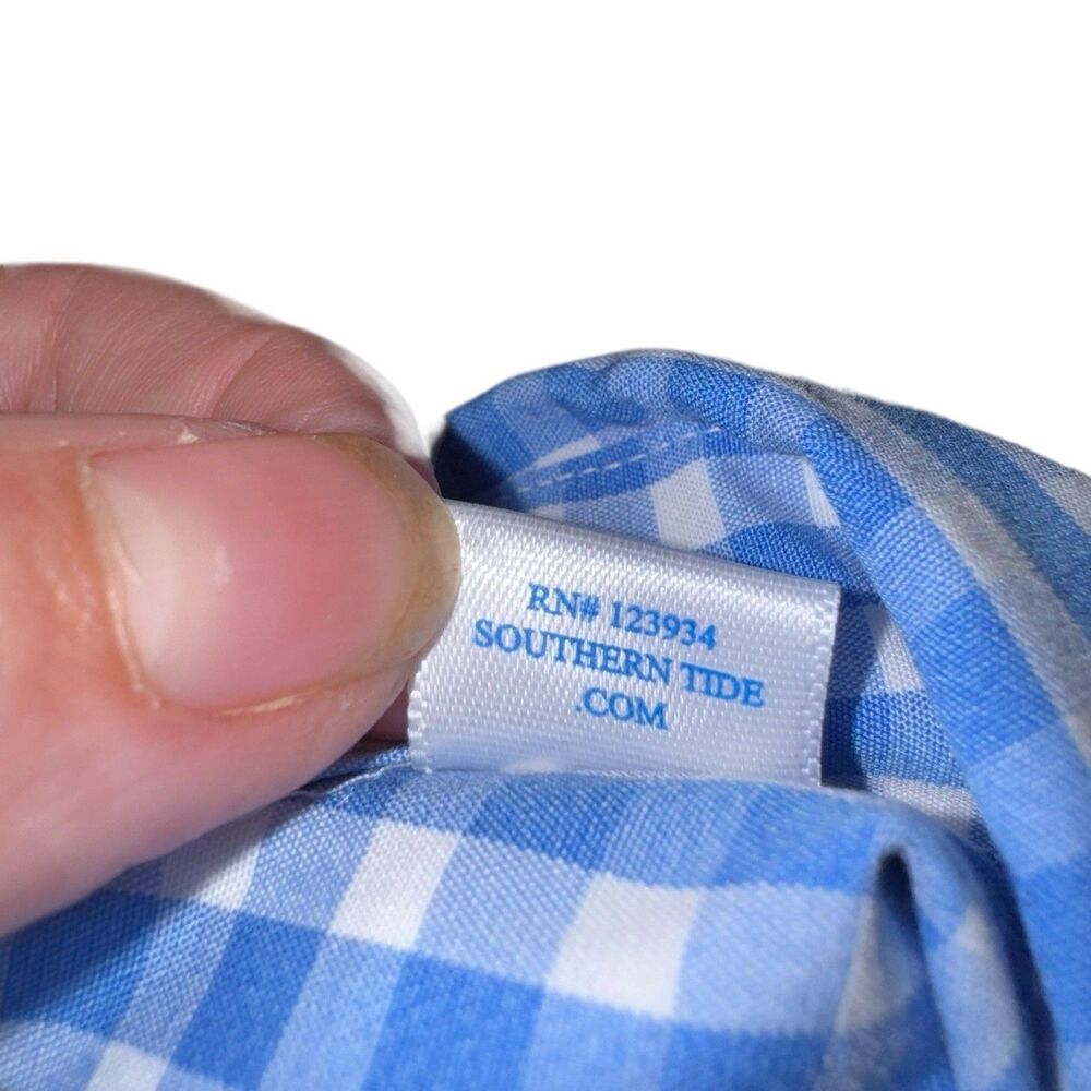 Southern Tide Shirt Mens Small Blue Plaid Long Sleeves Classic Fit Button Up - Picture 4 of 11